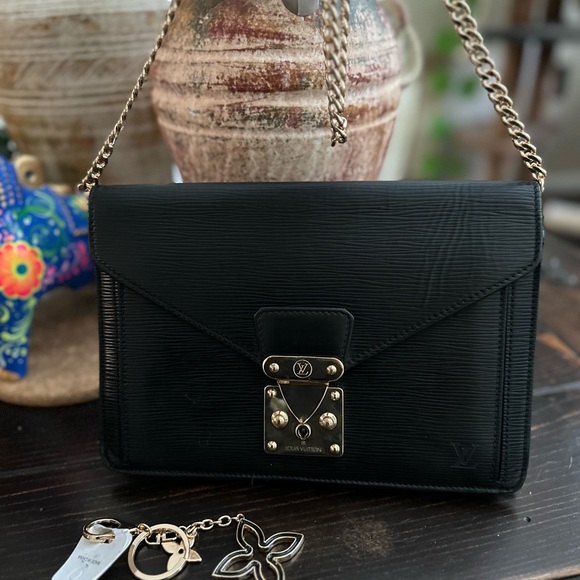 LOUIS VUITTON Epi Pochette Sellier Dragonne with unbranded chain strap NO KEY - Picture 7 of 13